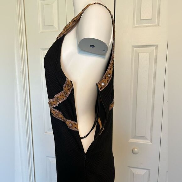 Free People Nefertiti Bodycon Embroidered Sleeveless Open Back Dress Size M - Picture 11 of 11